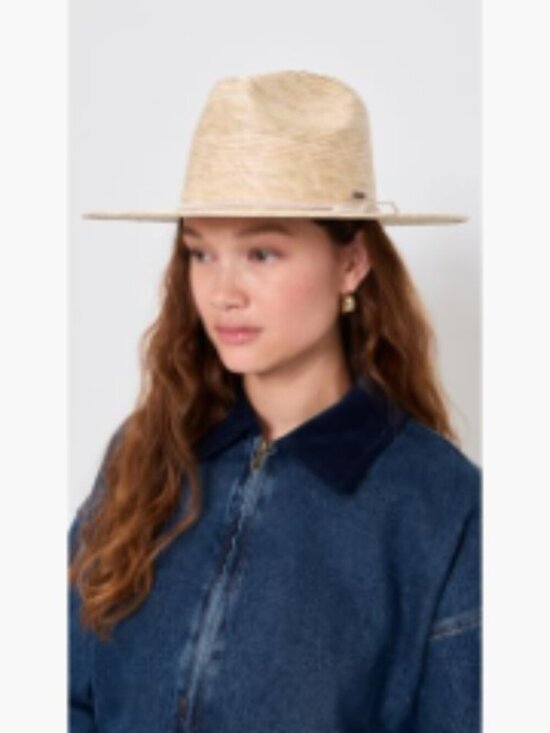 Woven Straw Fedora Sun Hat with Braided Cord Detail
